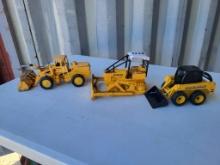 John Deere Toy 250 Skid Steer Loader, John Deere Toy Bulldozer, IH Toy Hough PayLoader