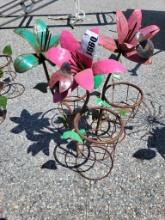 (3) Metal Flower Planters