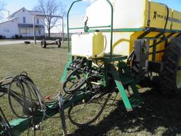 Top Air Model 1100 pull type sprayer, 60ft X-fold booms, 13.6-38 on 60in. c