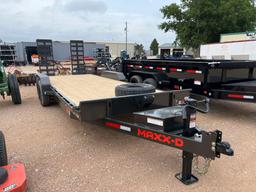 2024 Maxx-D 83'' x 22' Equipment Trailer Stand Up Ramps 2 - 7K lb Axles VIN 15726 Factory