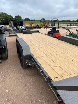 2024 Maxx-D 83'' x 22' Equipment Trailer Stand Up Ramps 2 - 7K lb Axles VIN 15726 Factory