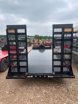 2024 83"X20' Maxx-D Steel Floor Trailer with 2 Heavy Duty Fold-Up Ramps 2 - 7K lb. Axles Spare Tire