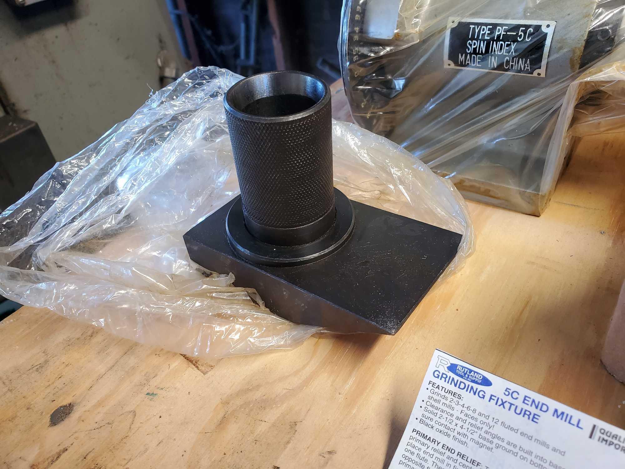 5C COLLET INDEX HEAD AND 5C END MILL GRINDING FIXTURE