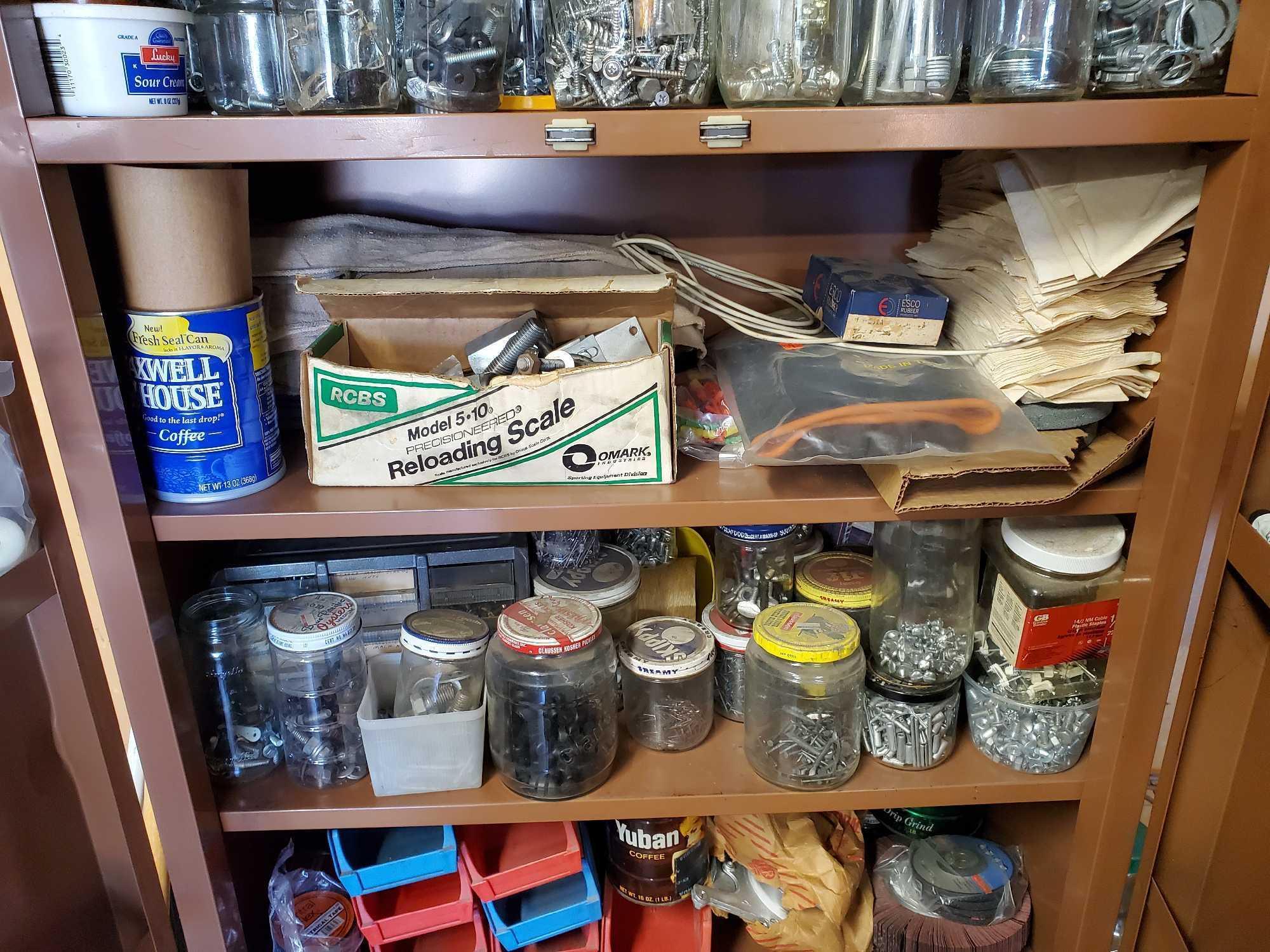 METAL CABINET WITH CONTENTS