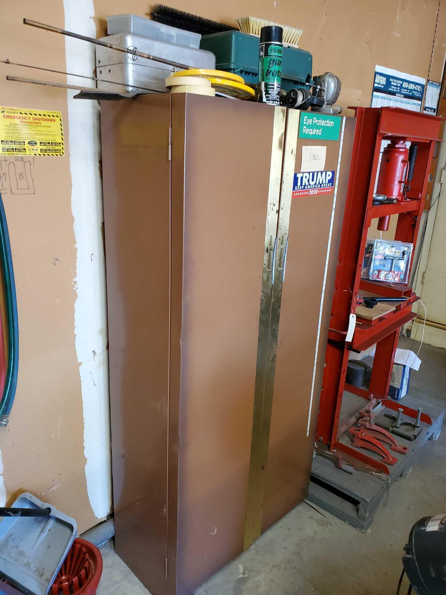 METAL CABINET WITH CONTENTS