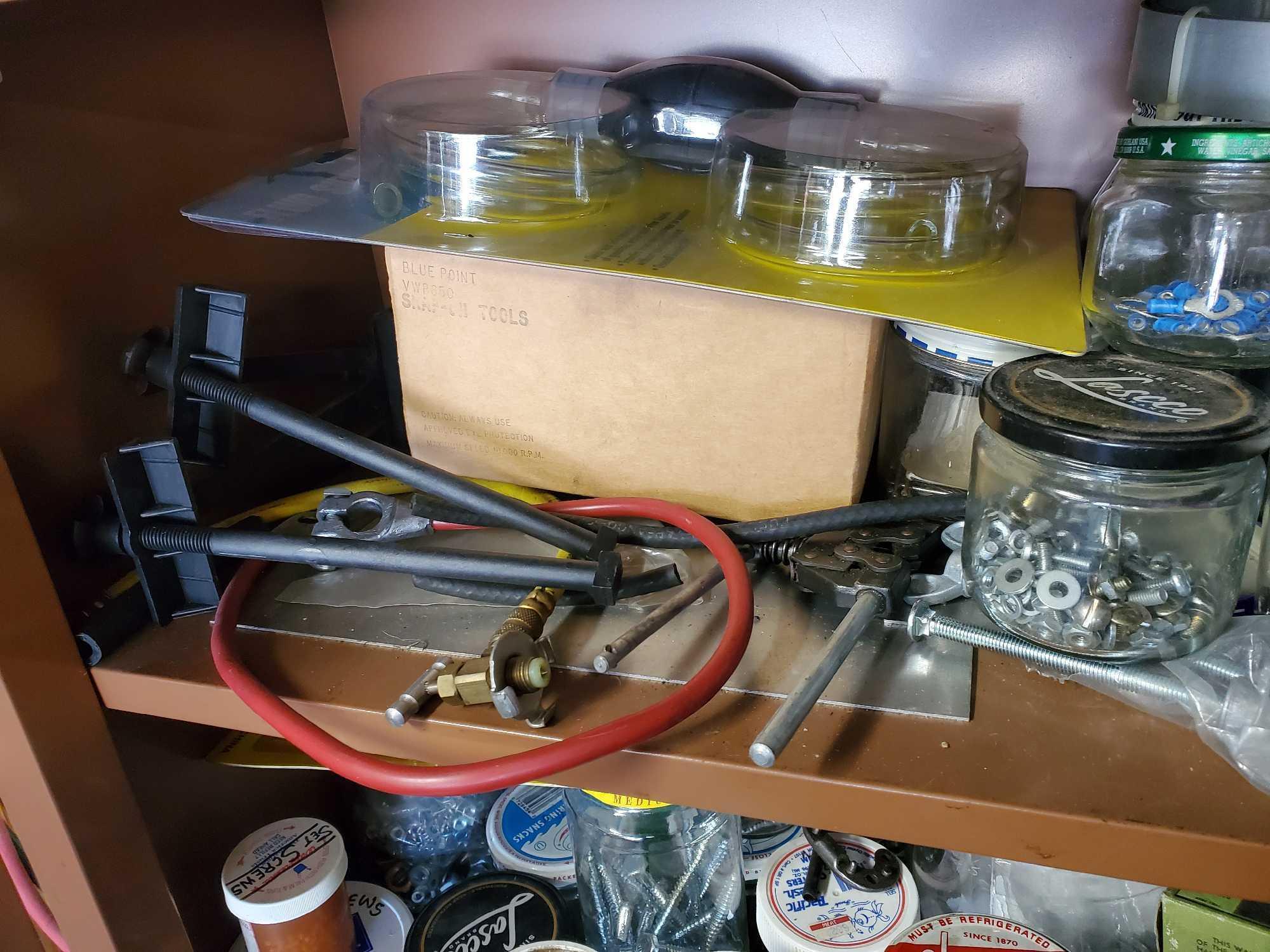 METAL CABINET WITH CONTENTS