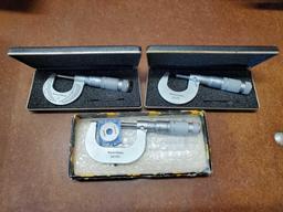 3 BROWN AND SHARPE MICROMETERS