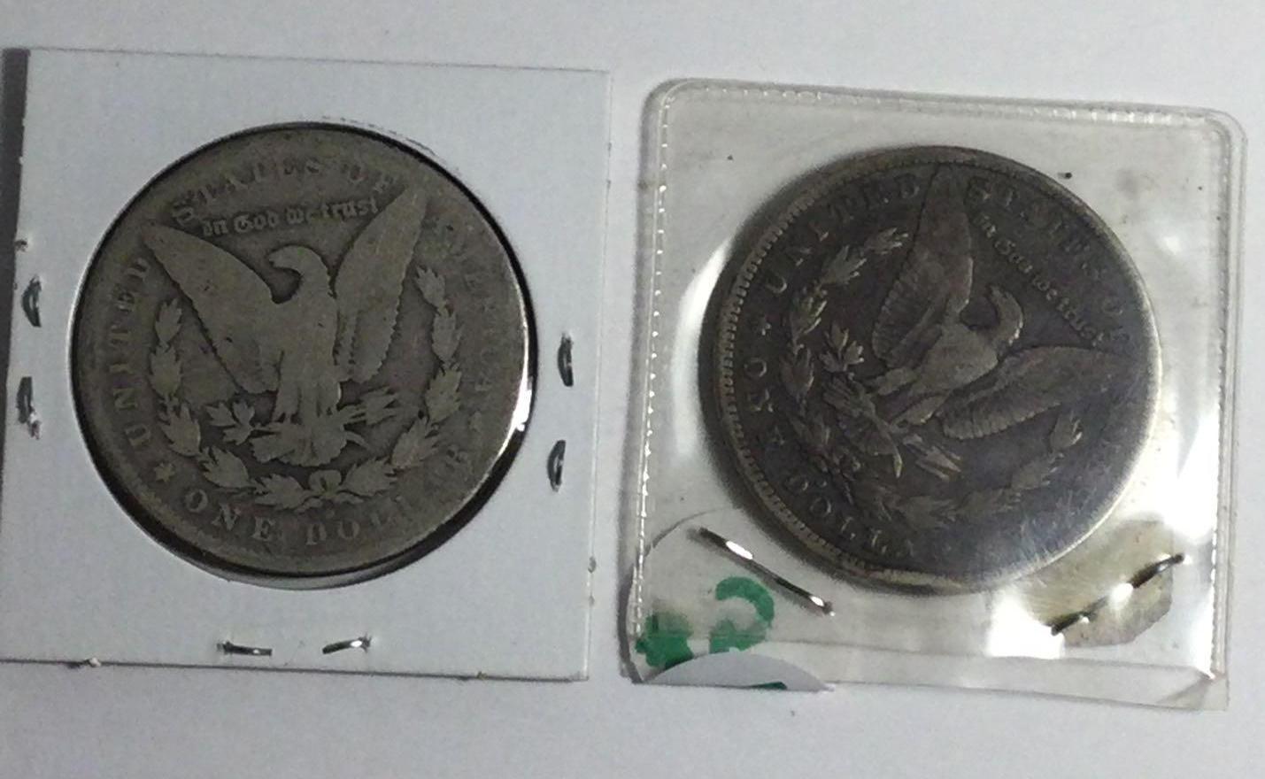 Two 1880-O Morgan Silver Dollars