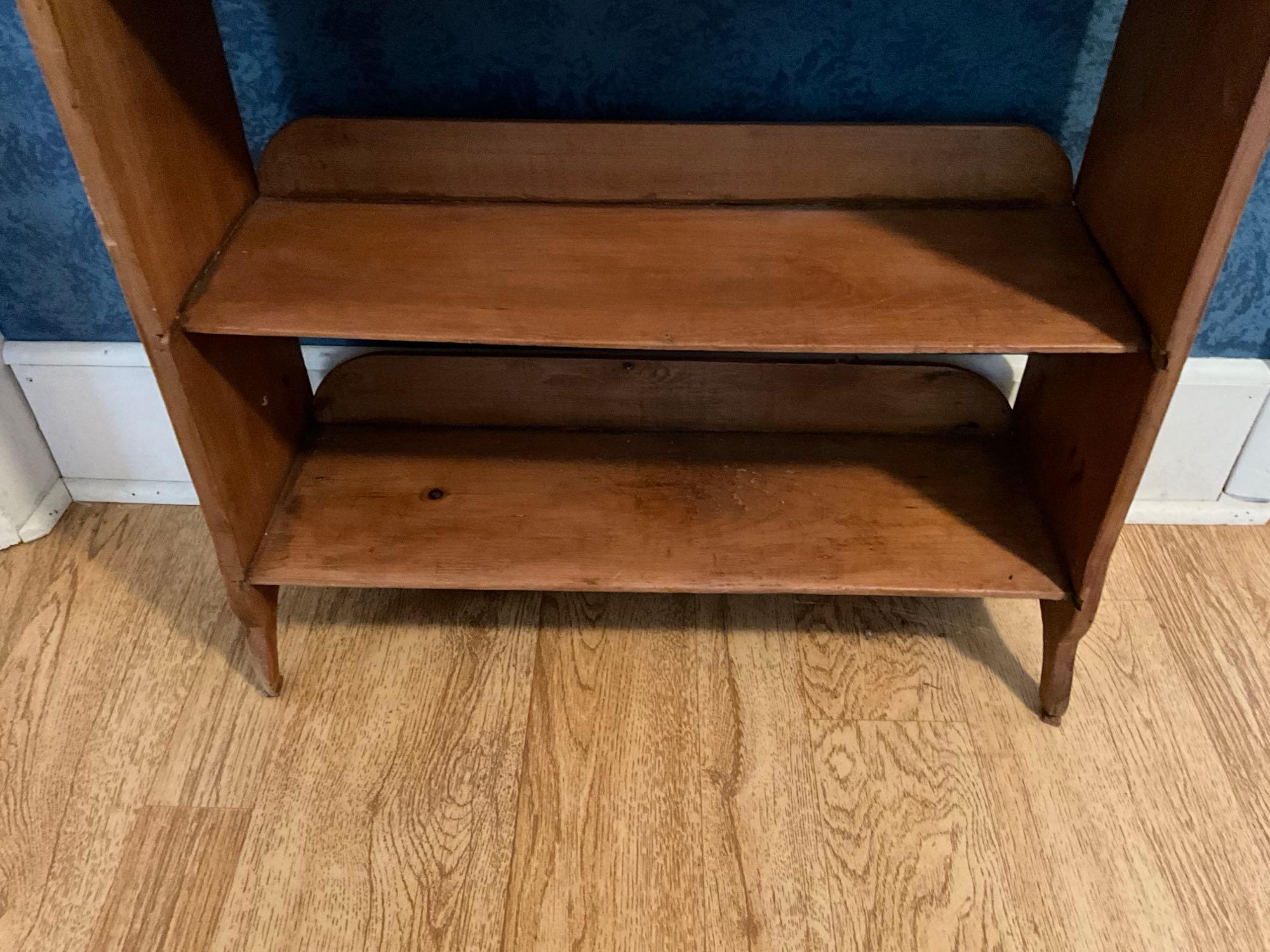 Early Wooden Bookcase with Scallop top