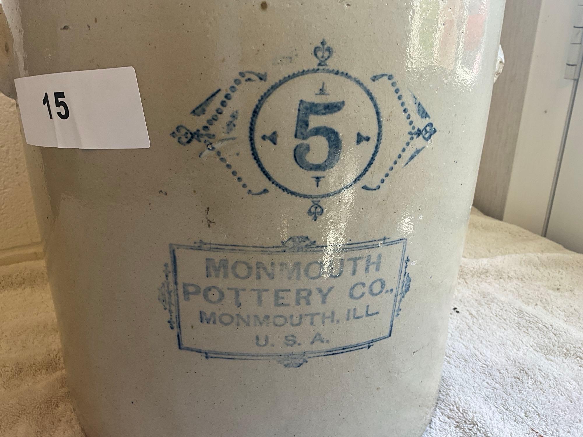 Monmouth Pottery Co 5 gal. crock