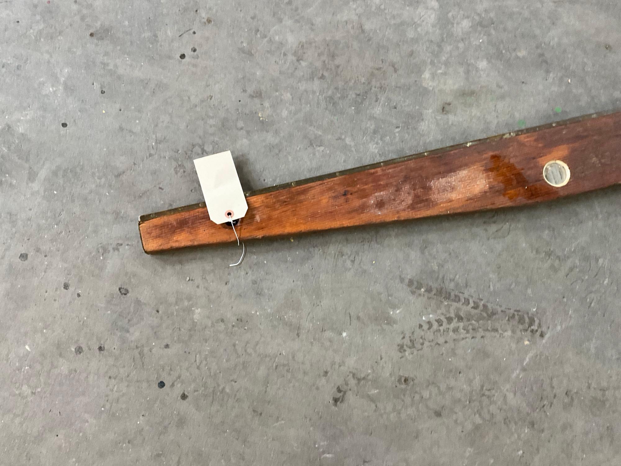 antique w/brass wooden level