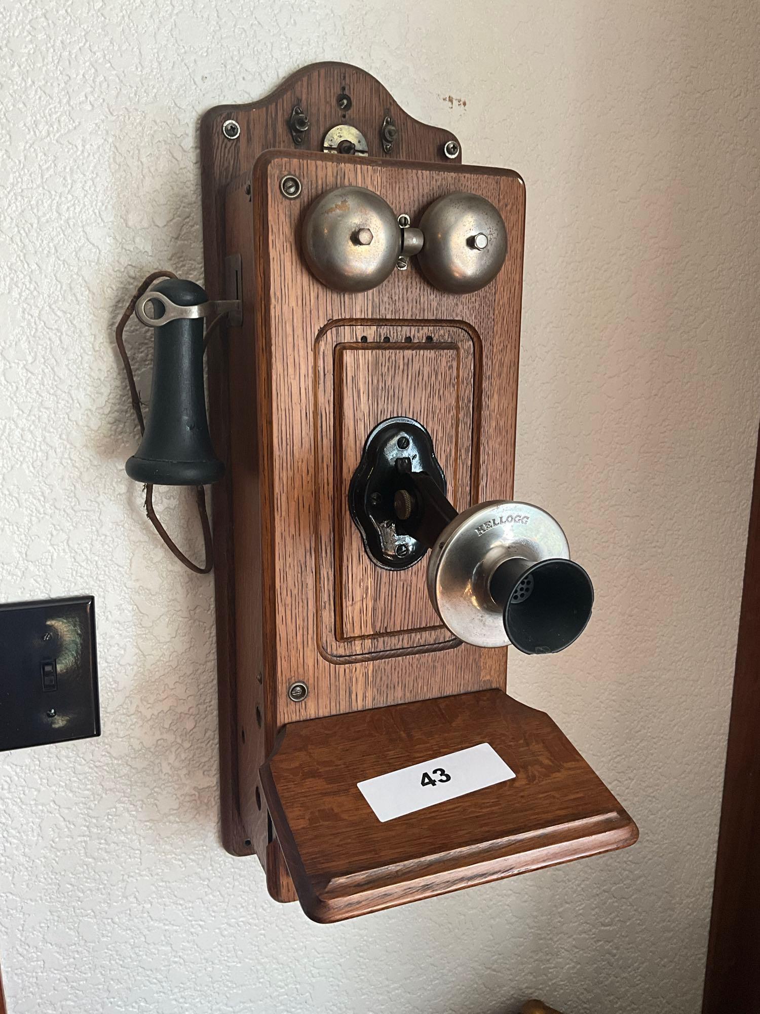 Kellogg oak wall phone