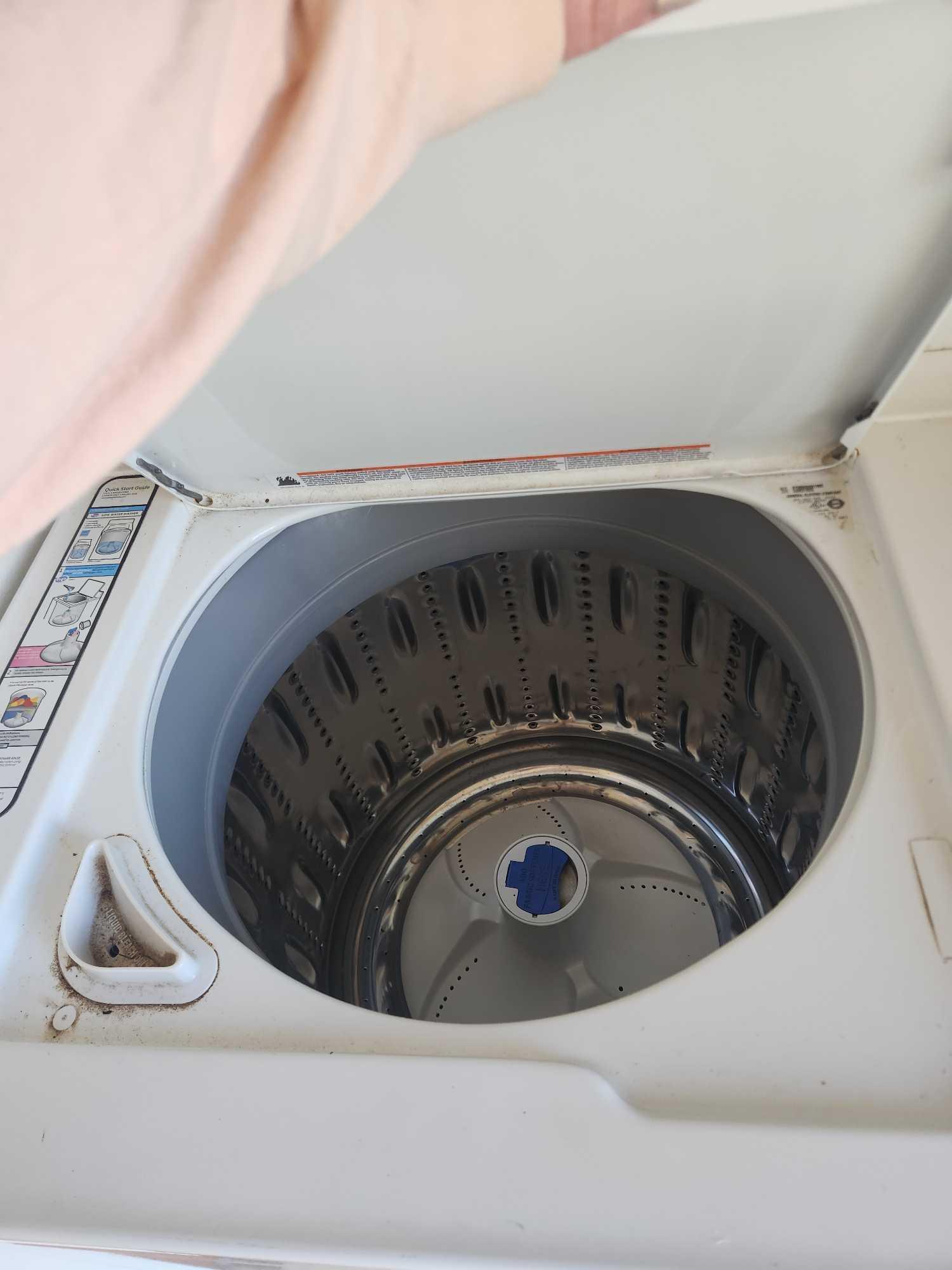 GE Washer, Whirlpool Electric Dryer, and Contents