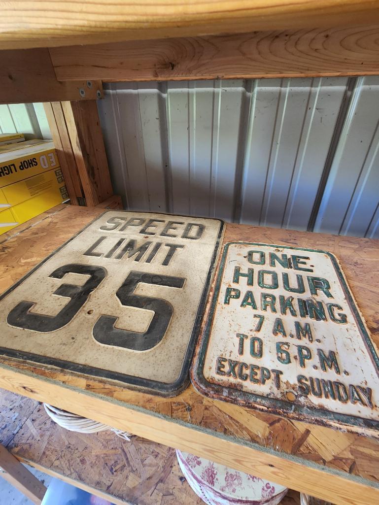 Early Embosed Speed Limit & Parking Sign