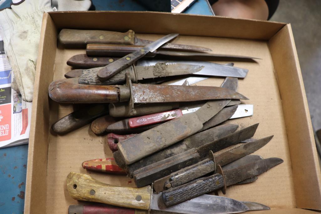 Large quantity of old knives