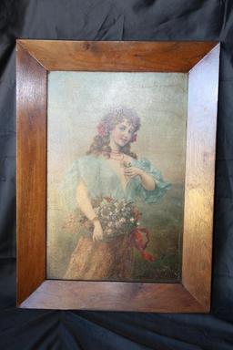 Framed Art 24" tall 18: Wide F Hifter Wooden Back