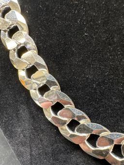 Amazing Sliver 925 Curb Link Necklace 172.61 Grams