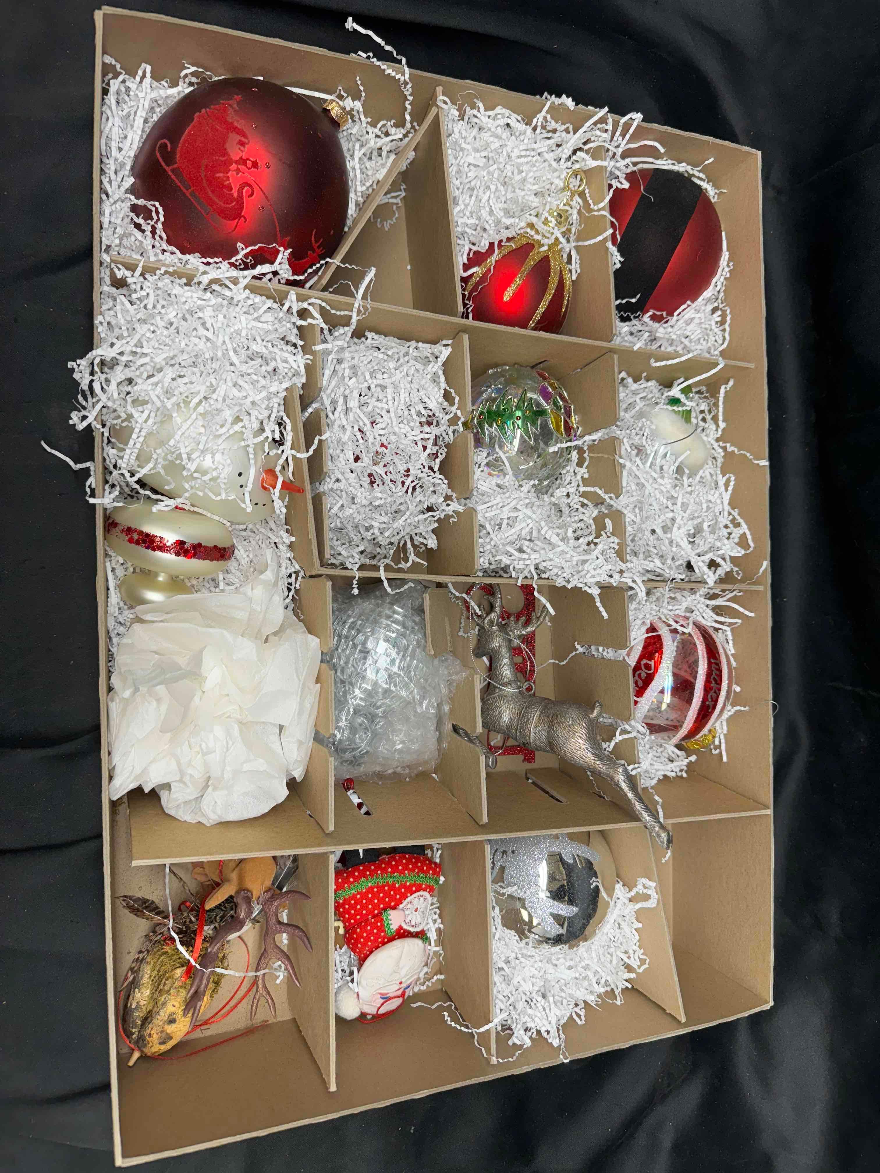 3 Boxes of Fancy Christmas Ornaments