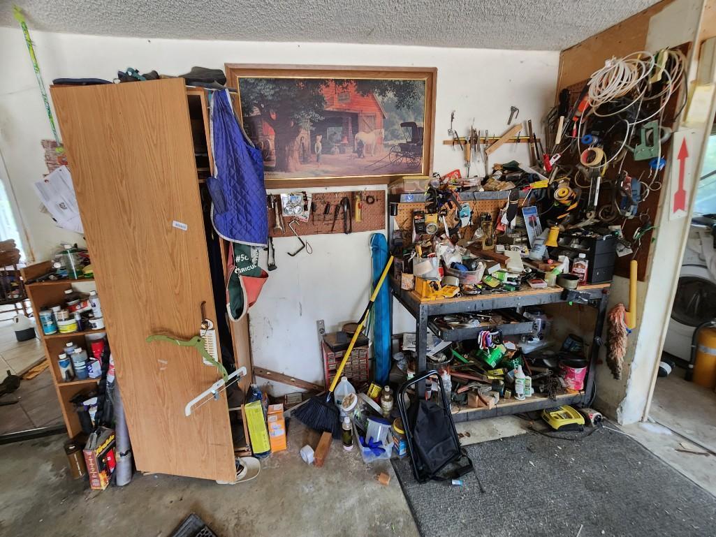 Back Garage Wall - Tools Cabinet Artwork Targets etc. @ farm