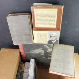 Box of mostly vintage books biographies yearbook etc.