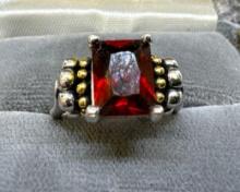 Silver Garnet Ring 5.74 Grams Size 6