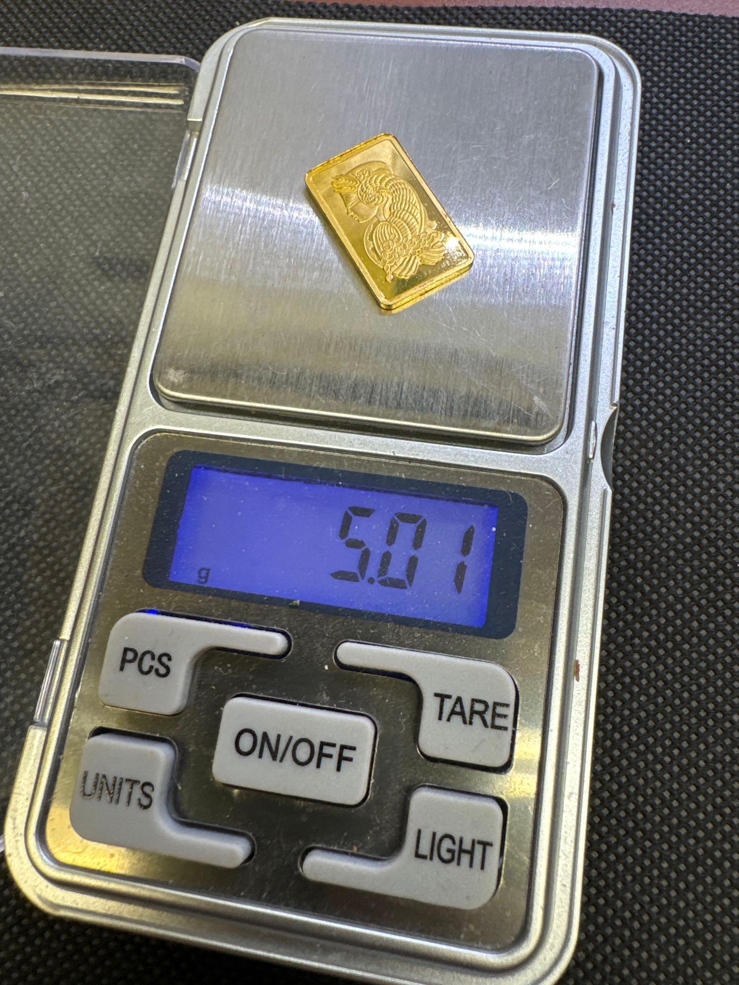 PAMP Suisse 5 Gram 9999 Fine Gold Bullion Bar