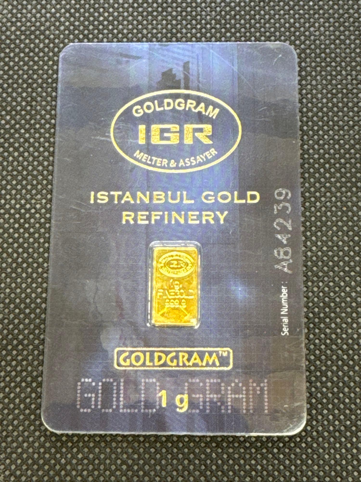 IGR 1 Gram 9999 Fine Gold Bullion Bar