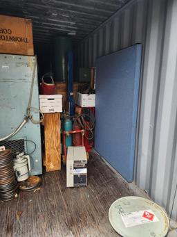Container contents- unopened crates tools safe etc