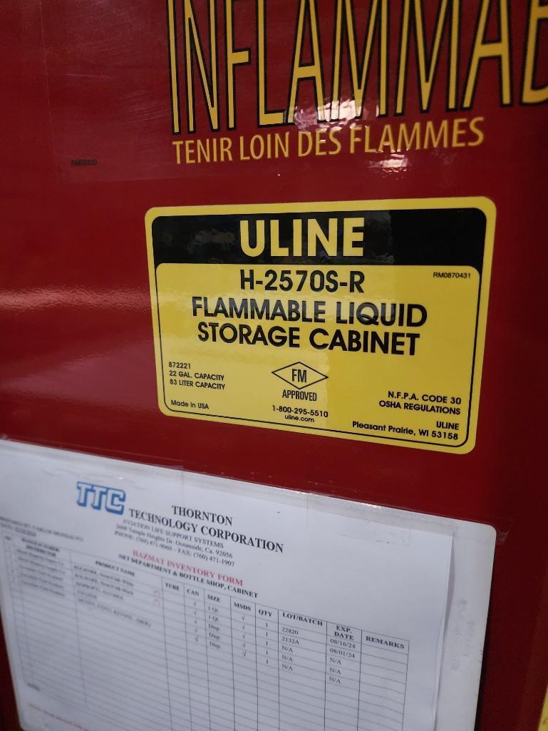 Uline flammable liquid storage cabinet