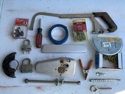 Hacksaw, Screws, Coaxial Staples, Lock & Toggle Bolts