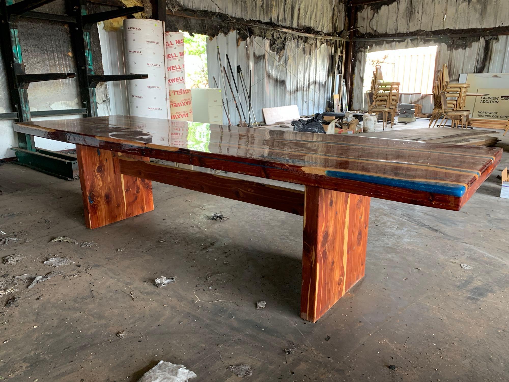 Handmade Cedar Plank Conference Table