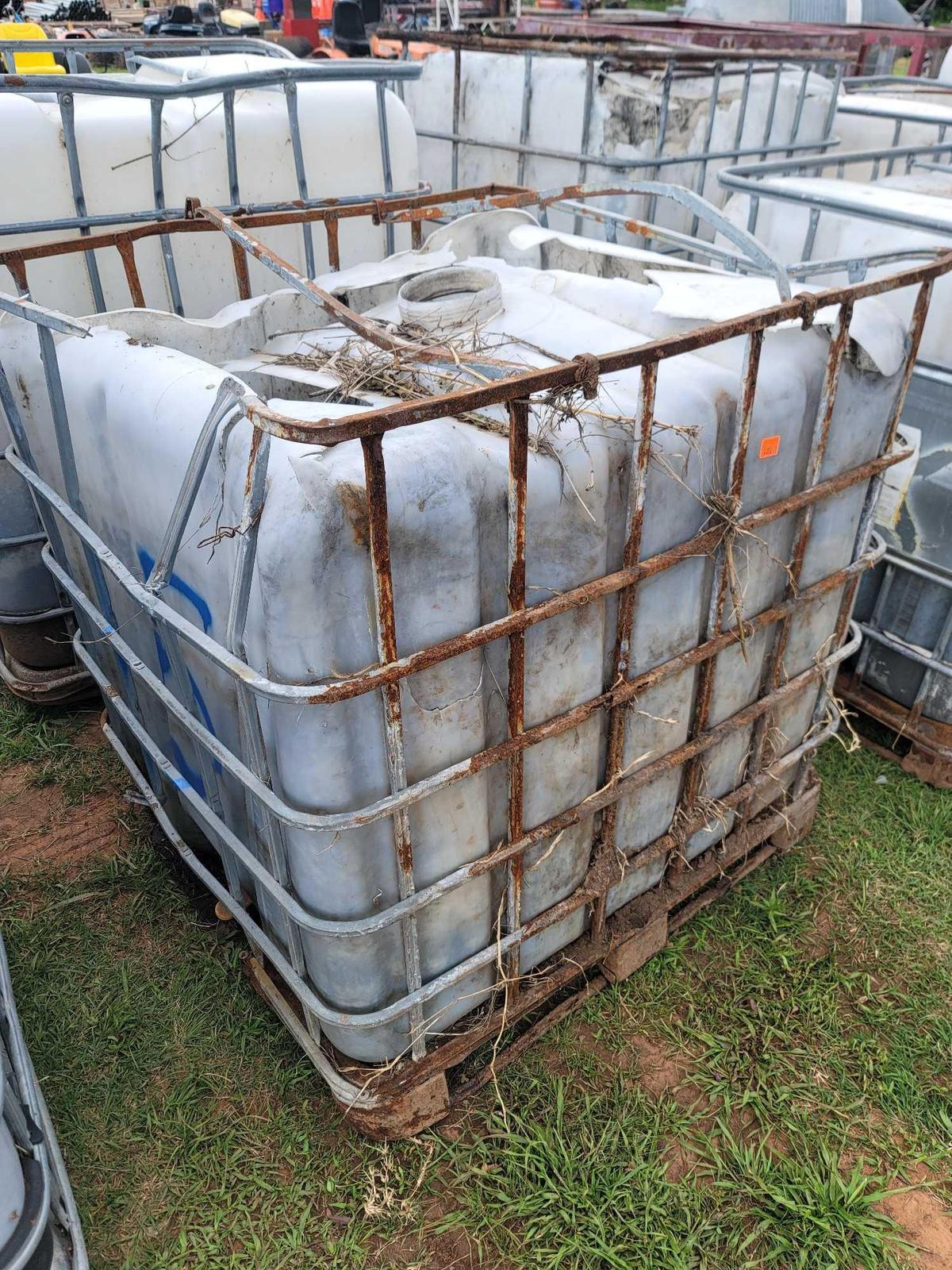 2 300 gallon tanks with metal cages