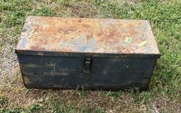 Empty steel toolbox