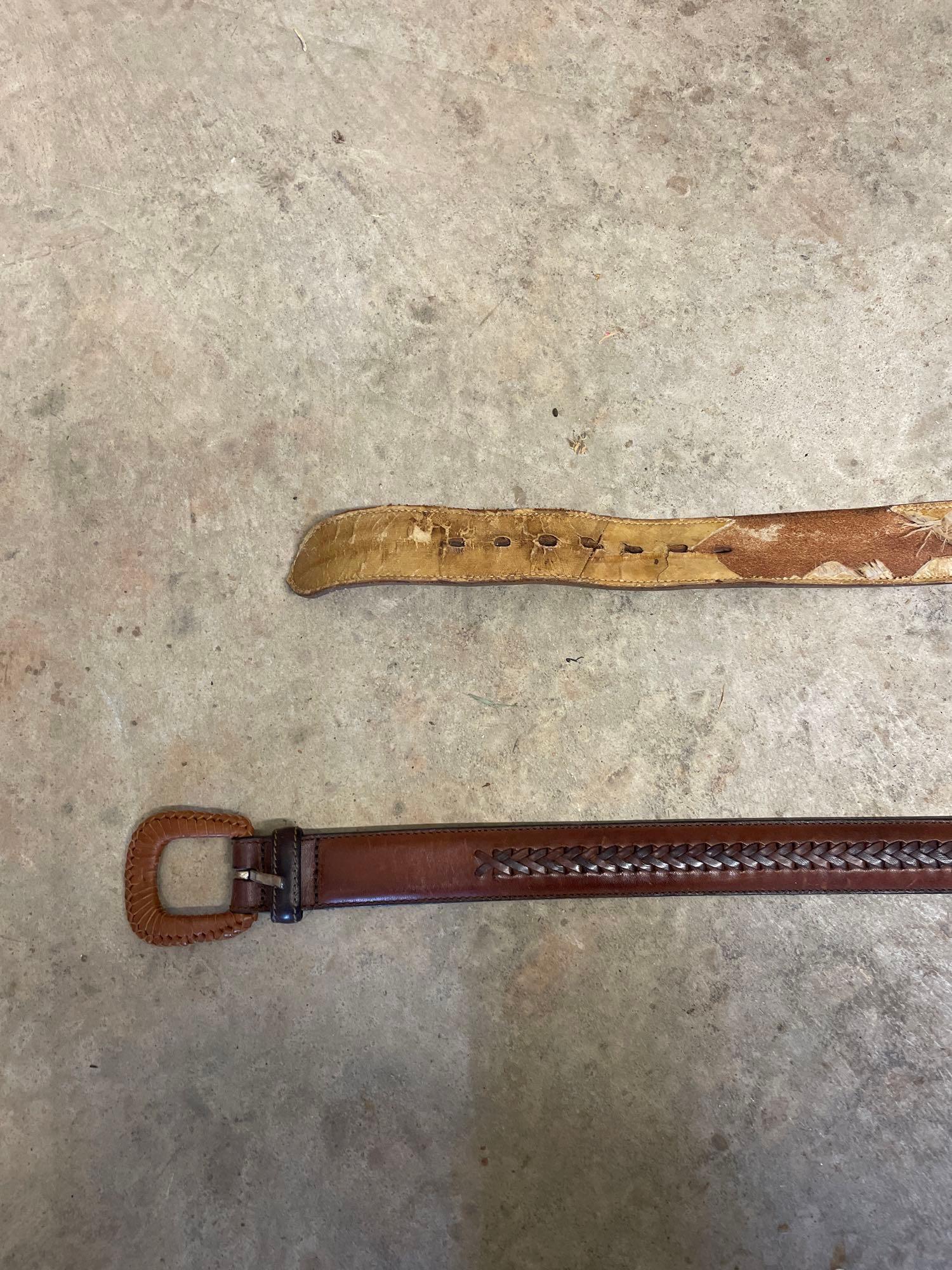 2 leather belts