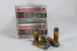 Two boxes of Winchester 45 Colt 250 gr LFN Cowboy. Count 100.