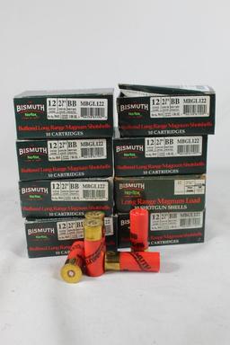 Eight boxes of 12 ga Bismuth shotshells #BB. Count 80.