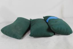 Three nylon sand filled shooting bags.