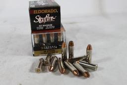 One box of PMC Starfire 357 mag 150 gr JHP, one box of 38 Spl 110 gr Hydra-Shok JHP and one bag of