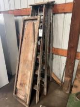 2 wooden ladders