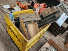 Milk crate w/circular saw and snake lights