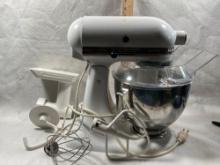 White Kitchen Aid Stand Mixer With Attachments