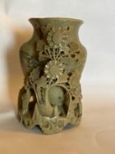 Vintage Hand Carved Soapstone Vase