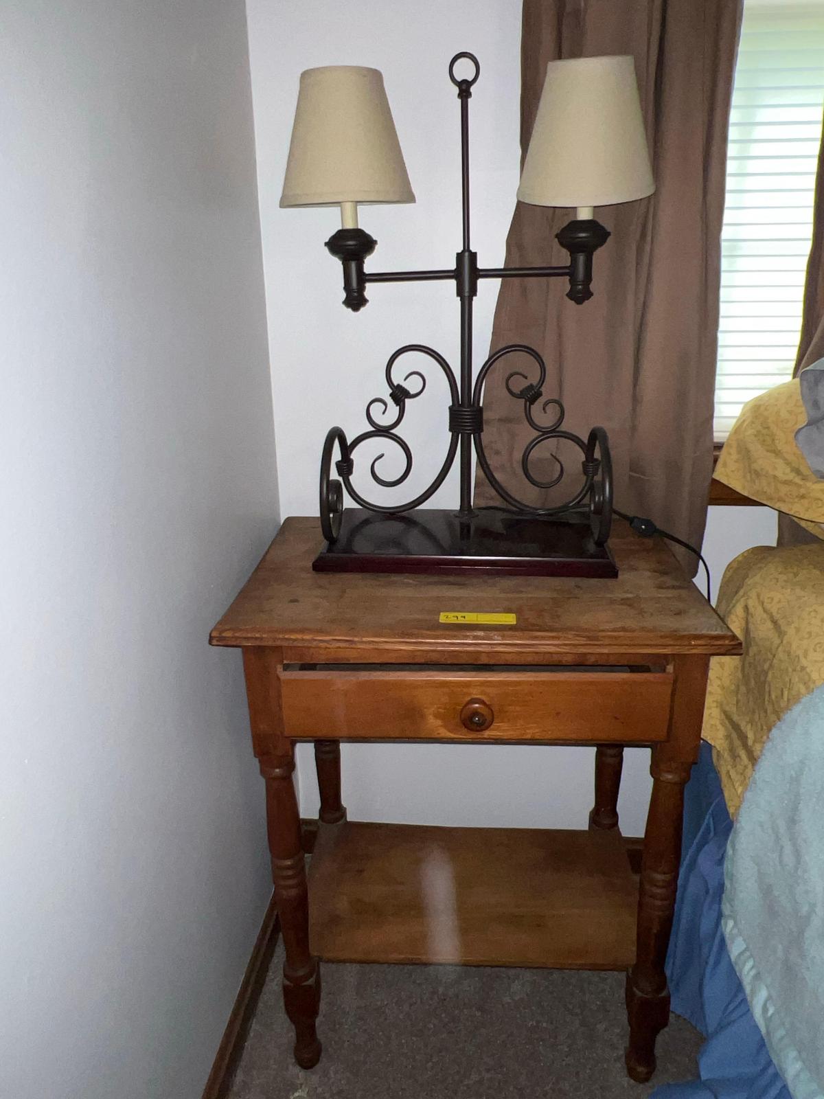 One Drawer Side Table & Lamp