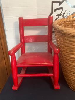 Childrens Rocking Chair, Basket & Plant Stands