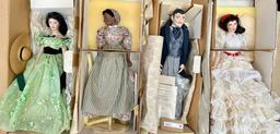 4PC FRANKLIN MINT GONE WITH THE WIND CHARACTER DOLLS IN BOXES