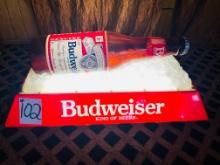 HANGING BUDWEISER LIGHTED SIGN