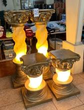 4PC LIGHTED LIGHT WEIGHT DECORATIVE COLUMNS