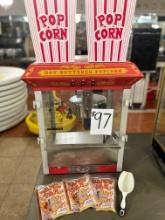 POPCORN MACHINE WITH POPCORN AND PLASTIC POPCORN HOLDERS