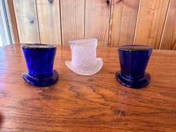 Set of 3 Glass top Hats