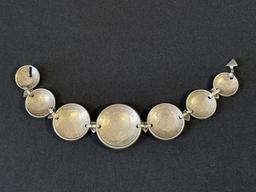 Antique Sterling Silver Coin Bracelet